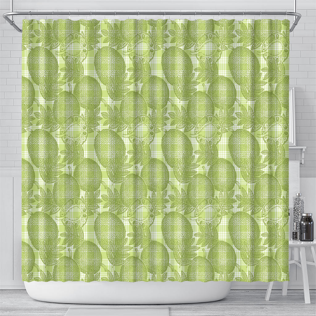 Omaomao Hawaii Breadfruit Palaka Motifs Shower Curtain LT14 - Polynesian Pride