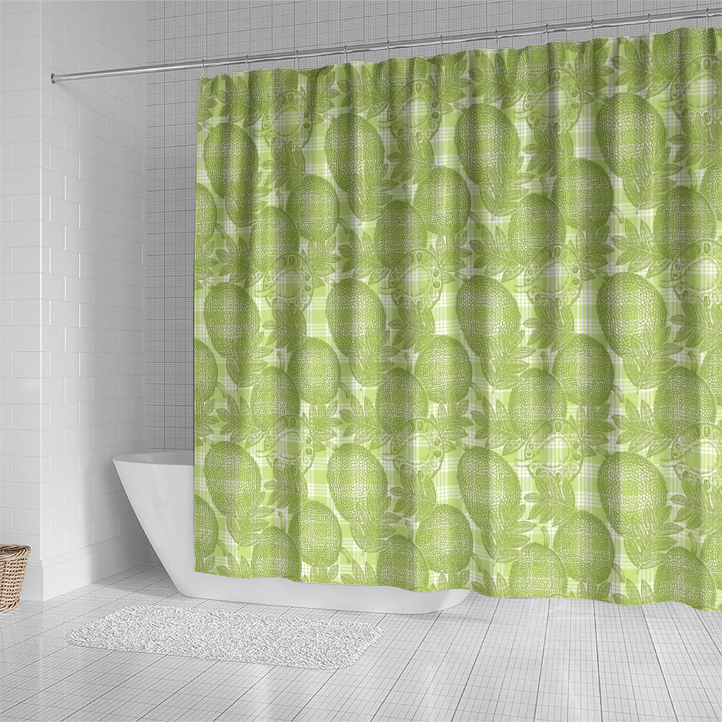 Omaomao Hawaii Breadfruit Palaka Motifs Shower Curtain LT14 - Polynesian Pride