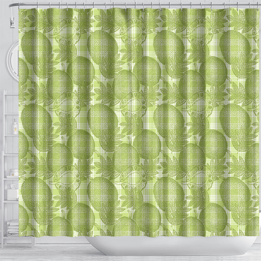 Omaomao Hawaii Breadfruit Palaka Motifs Shower Curtain LT14 - Polynesian Pride