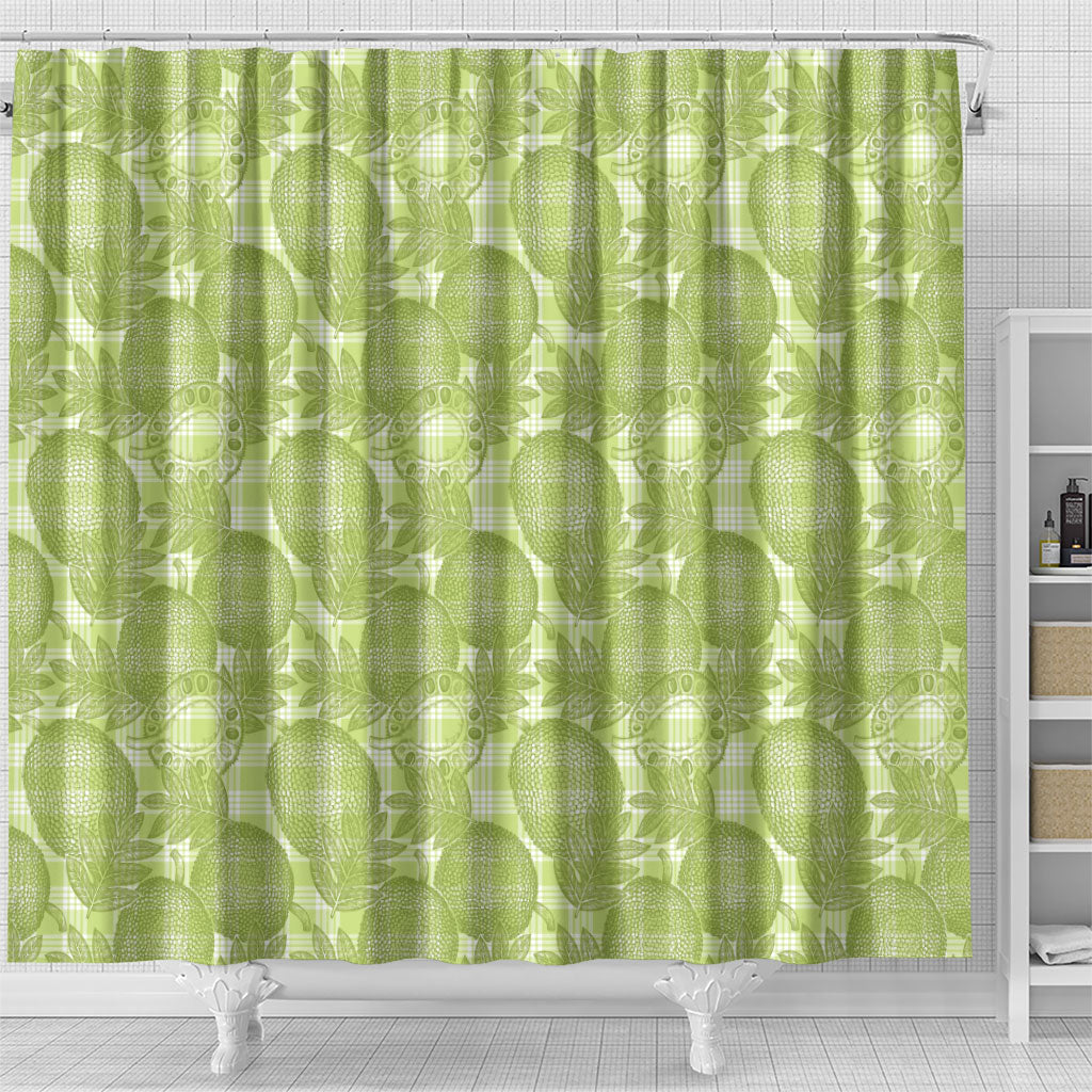Omaomao Hawaii Breadfruit Palaka Motifs Shower Curtain LT14 - Polynesian Pride