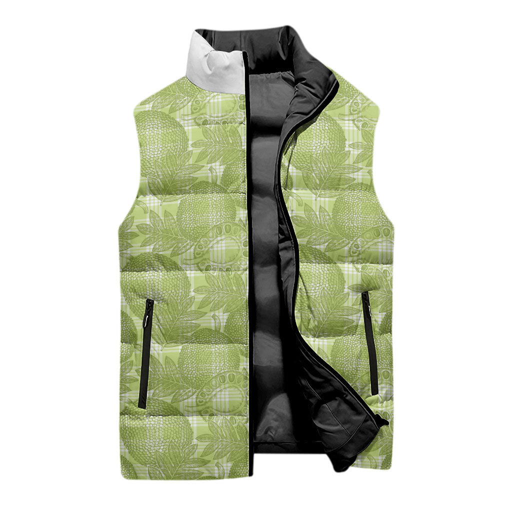 Omaomao Hawaii Breadfruit Palaka Motifs Sleeveless Puffer Jacket LT14 - Polynesian Pride