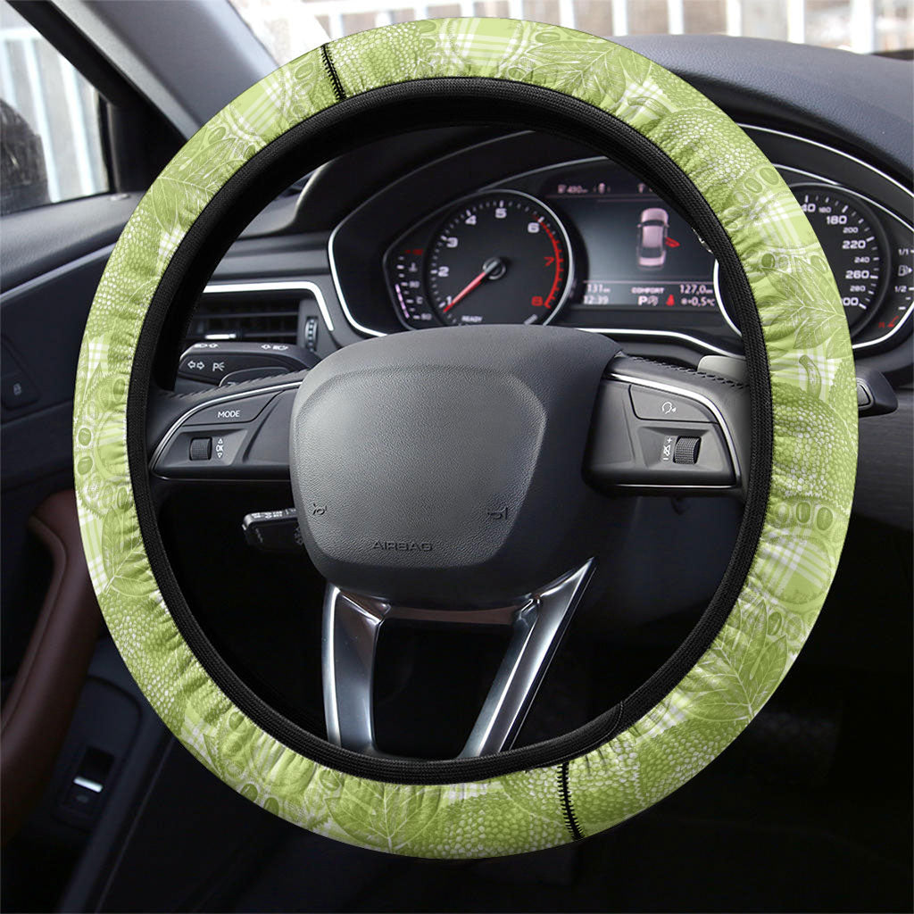 Omaomao Hawaii Breadfruit Palaka Motifs Steering Wheel Cover LT14 - Polynesian Pride