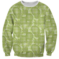 Omaomao Hawaii Breadfruit Palaka Motifs Sweatshirt LT14 Unisex Green - Polynesian Pride