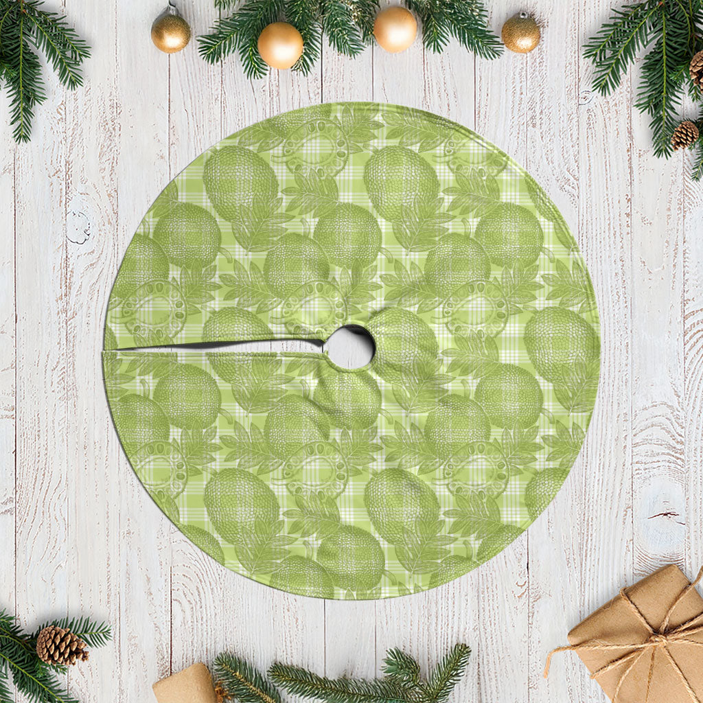 Omaomao Hawaii Breadfruit Palaka Motifs Tree Skirt LT14 Casual Green - Polynesian Pride