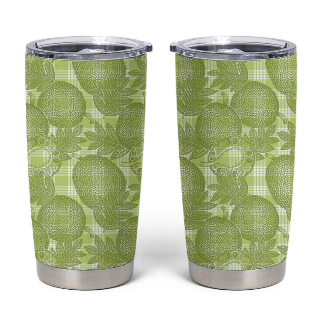 Omaomao Hawaii Breadfruit Palaka Motifs Tumbler Cup LT14 Green - Polynesian Pride