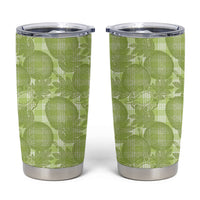 Omaomao Hawaii Breadfruit Palaka Motifs Tumbler Cup LT14 Green - Polynesian Pride