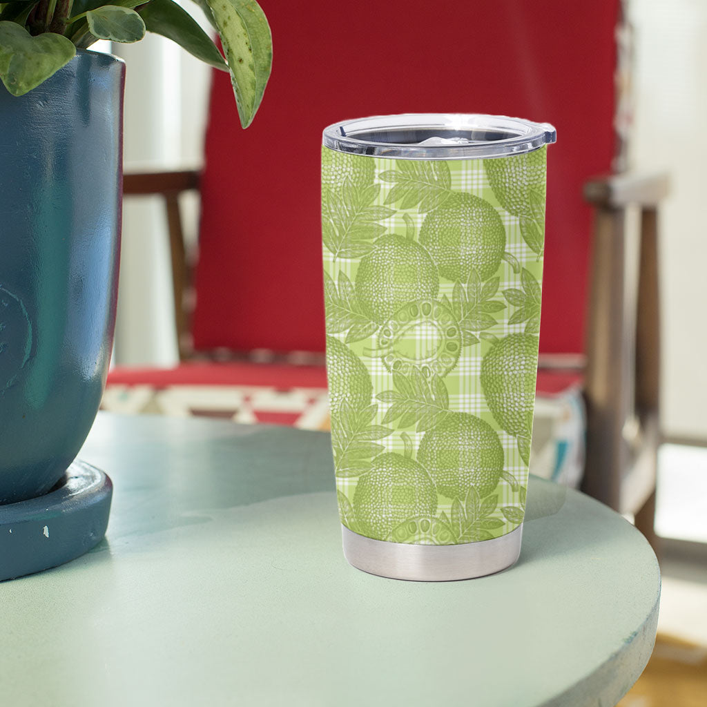 Omaomao Hawaii Breadfruit Palaka Motifs Tumbler Cup LT14 - Polynesian Pride