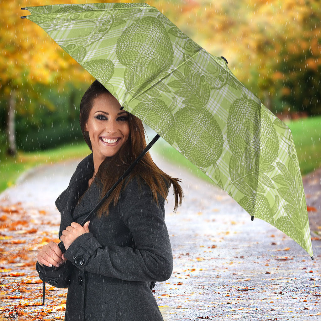 Omaomao Hawaii Breadfruit Palaka Motifs Umbrella LT14 - Polynesian Pride