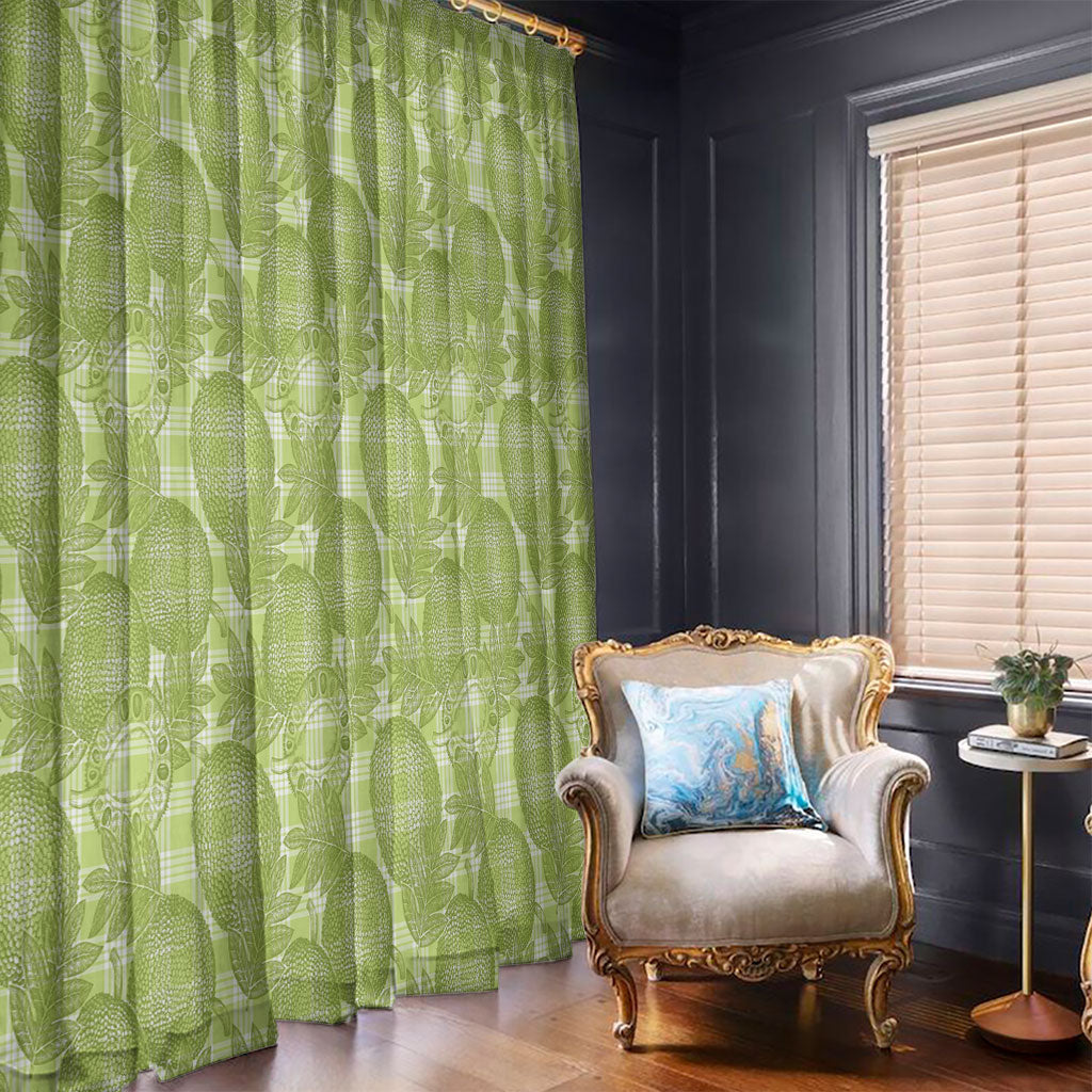 Omaomao Hawaii Breadfruit Palaka Motifs Window Curtain LT14 - Polynesian Pride