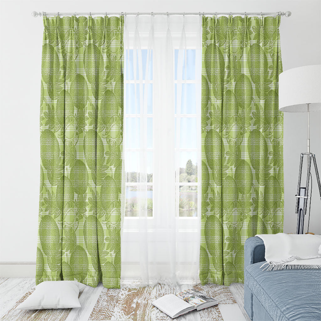 Omaomao Hawaii Breadfruit Palaka Motifs Window Curtain LT14 - Polynesian Pride