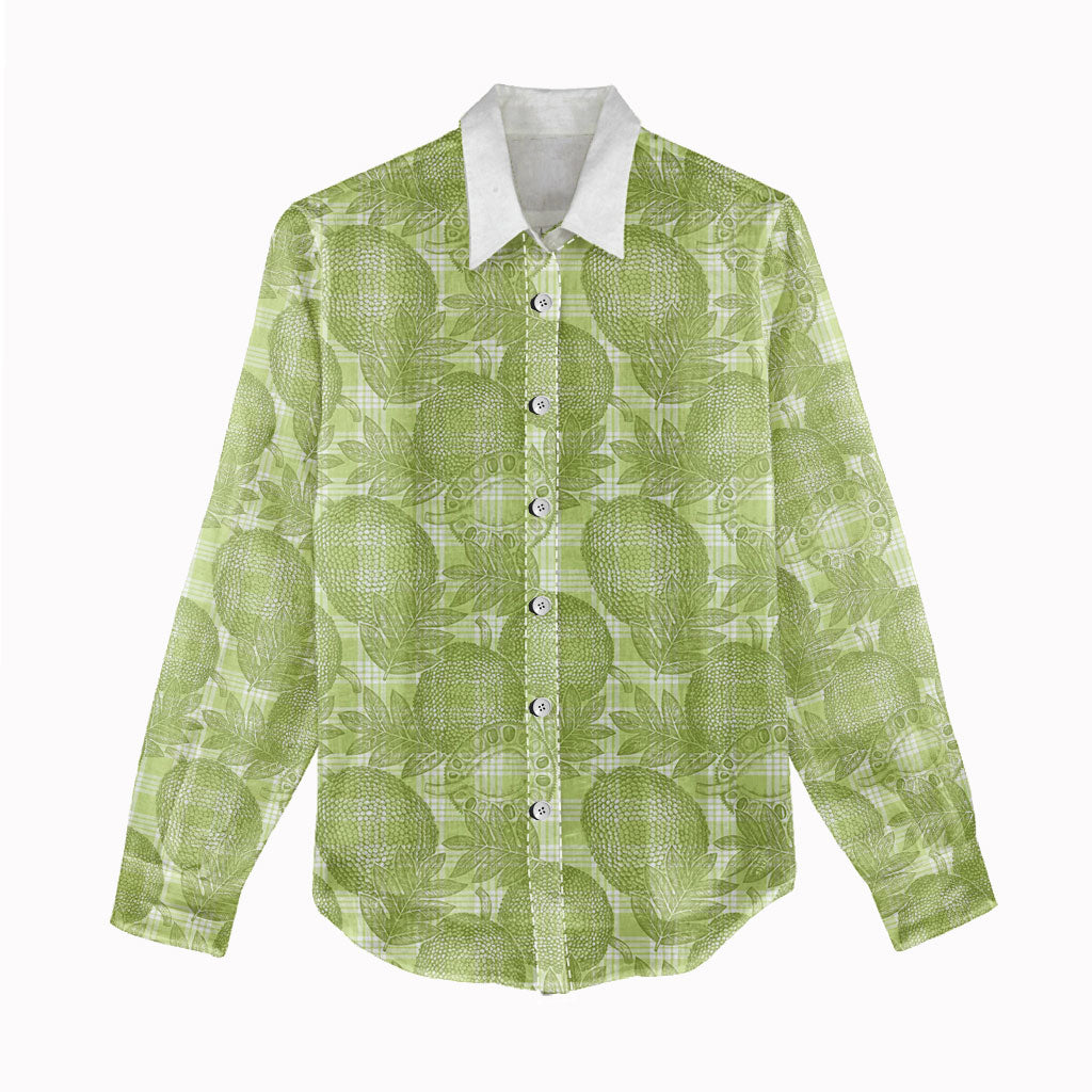 Omaomao Hawaii Breadfruit Palaka Motifs Women Casual Shirt LT14 - Polynesian Pride