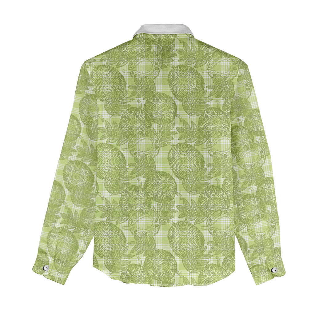 Omaomao Hawaii Breadfruit Palaka Motifs Women Casual Shirt LT14 - Polynesian Pride