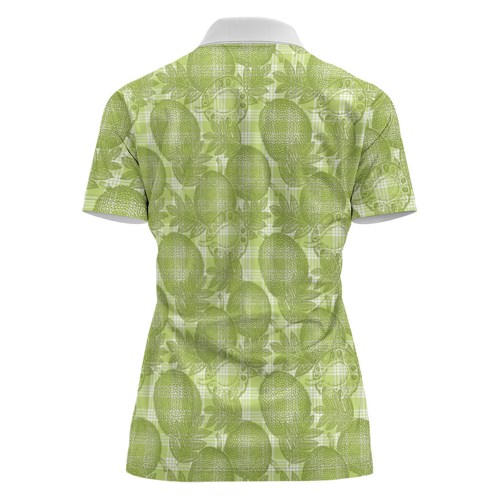 Omaomao Hawaii Breadfruit Palaka Motifs Women Polo Shirt LT14 - Polynesian Pride