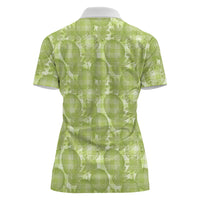 Omaomao Hawaii Breadfruit Palaka Motifs Women Polo Shirt LT14 - Polynesian Pride