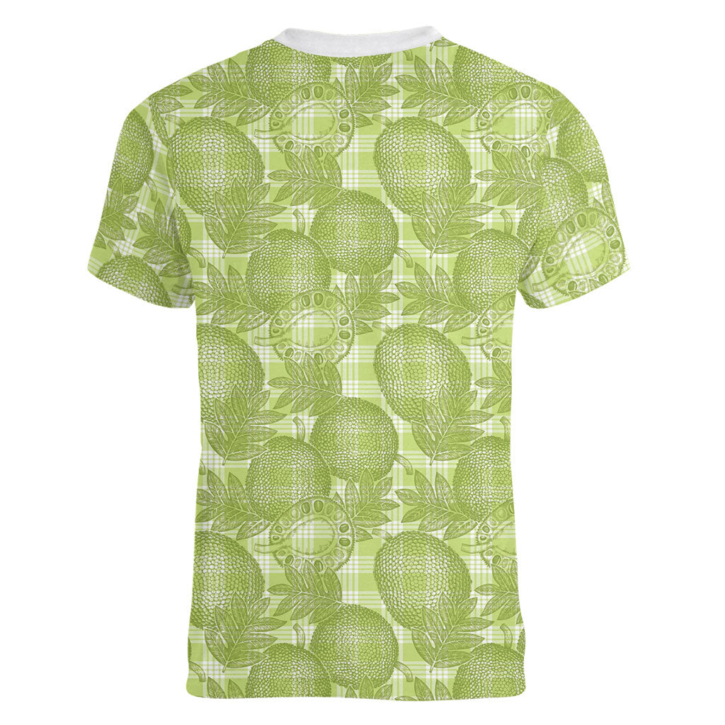 Omaomao Hawaii Breadfruit Palaka Motifs Women V-Neck T-Shirt LT14 - Polynesian Pride
