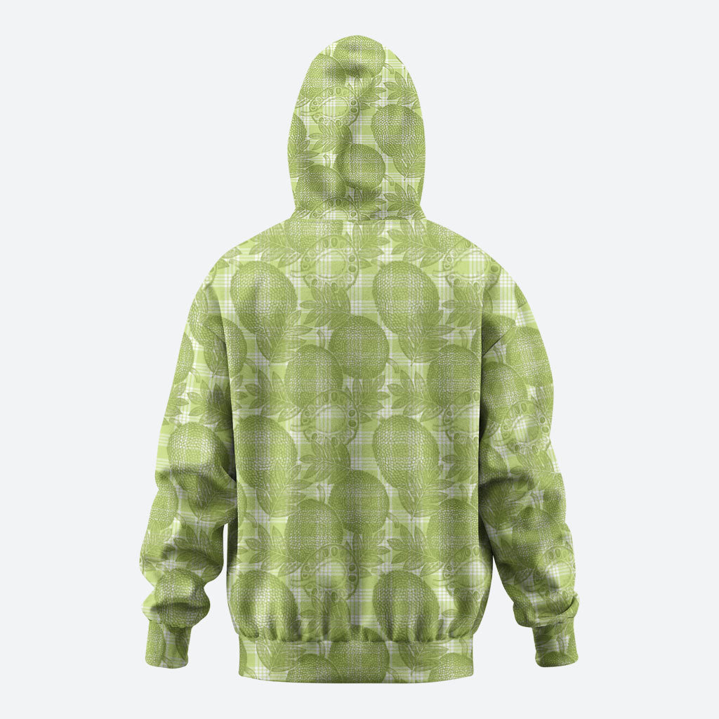 Omaomao Hawaii Breadfruit Palaka Motifs Zip Hoodie LT14 - Polynesian Pride