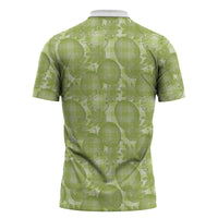 Omaomao Hawaii Breadfruit Palaka Motifs Zipper Polo Shirt LT14 - Polynesian Pride