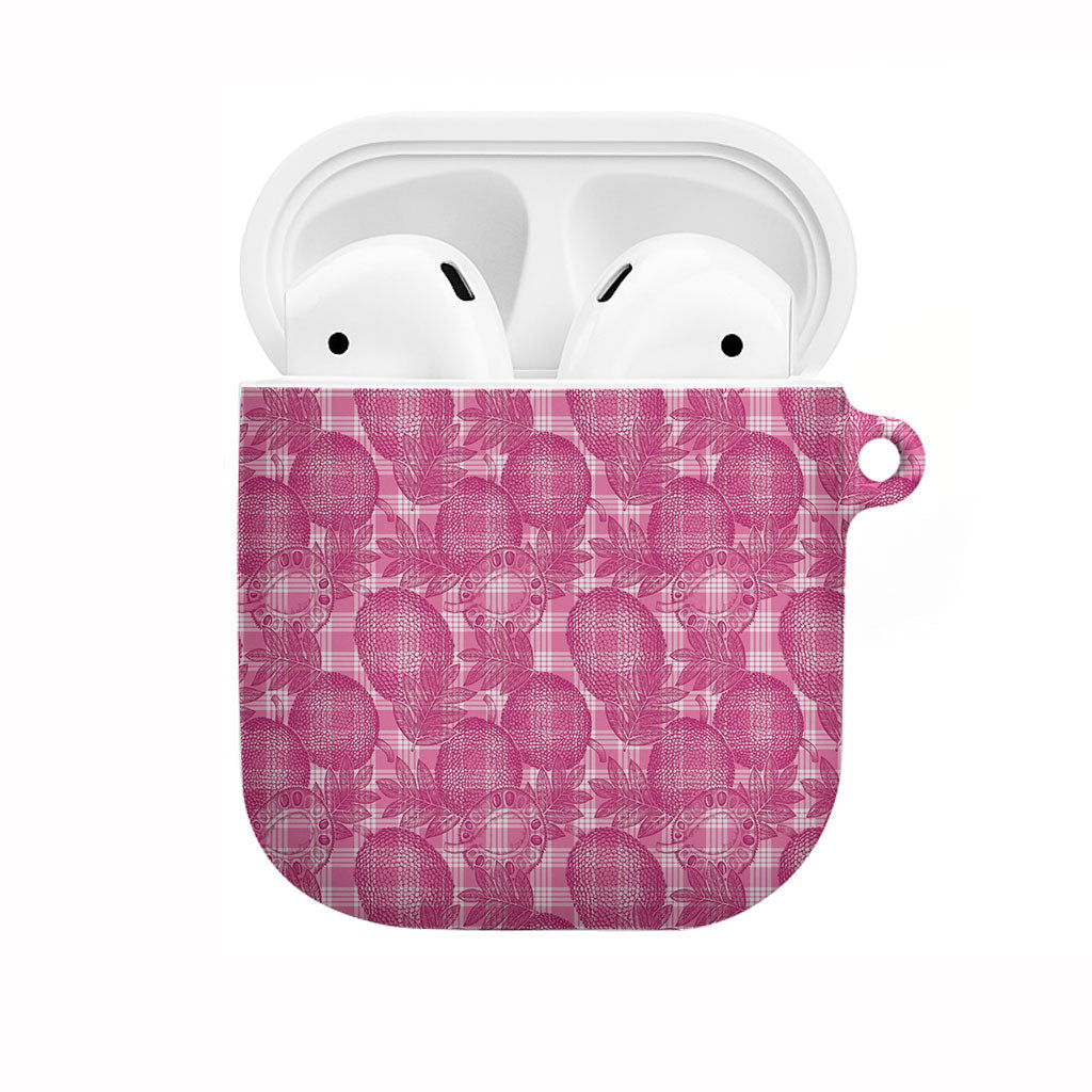 Alaka Hawaii Breadfruit Palaka Motifs AirPods Case LT14 Pink - Polynesian Pride