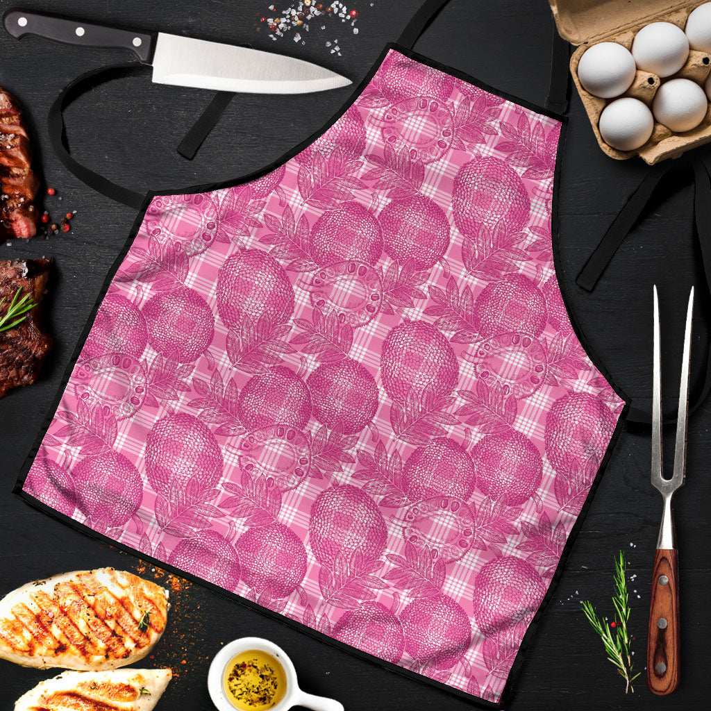 Alaka Hawaii Breadfruit Palaka Motifs Apron LT14 Pink - Polynesian Pride
