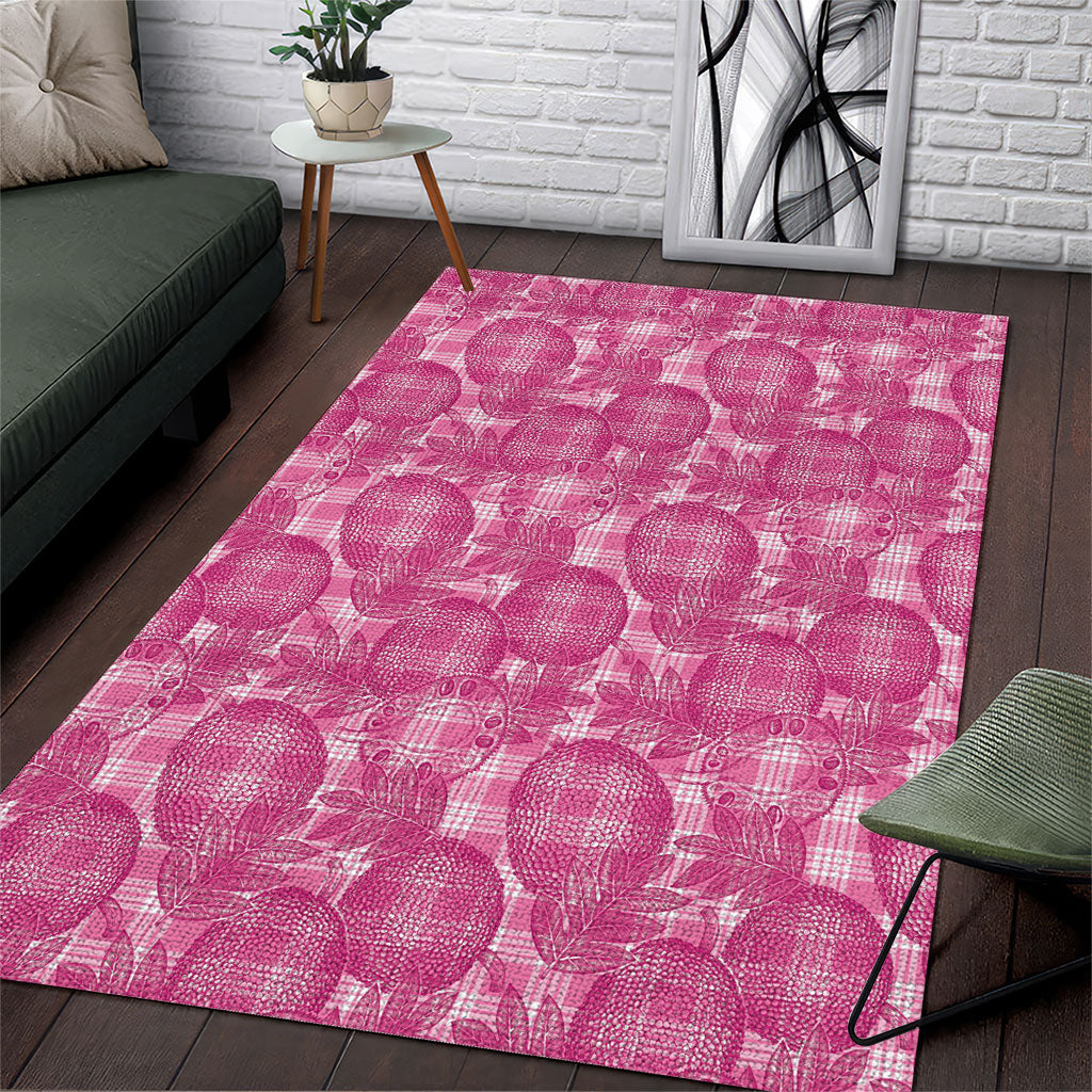 Alaka Hawaii Breadfruit Palaka Motifs Area Rug LT14 Pink - Polynesian Pride