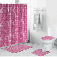 Alaka Hawaii Breadfruit Palaka Motifs Bathroom Set LT14 Bathroom Set (4 pcs) Pink - Polynesian Pride