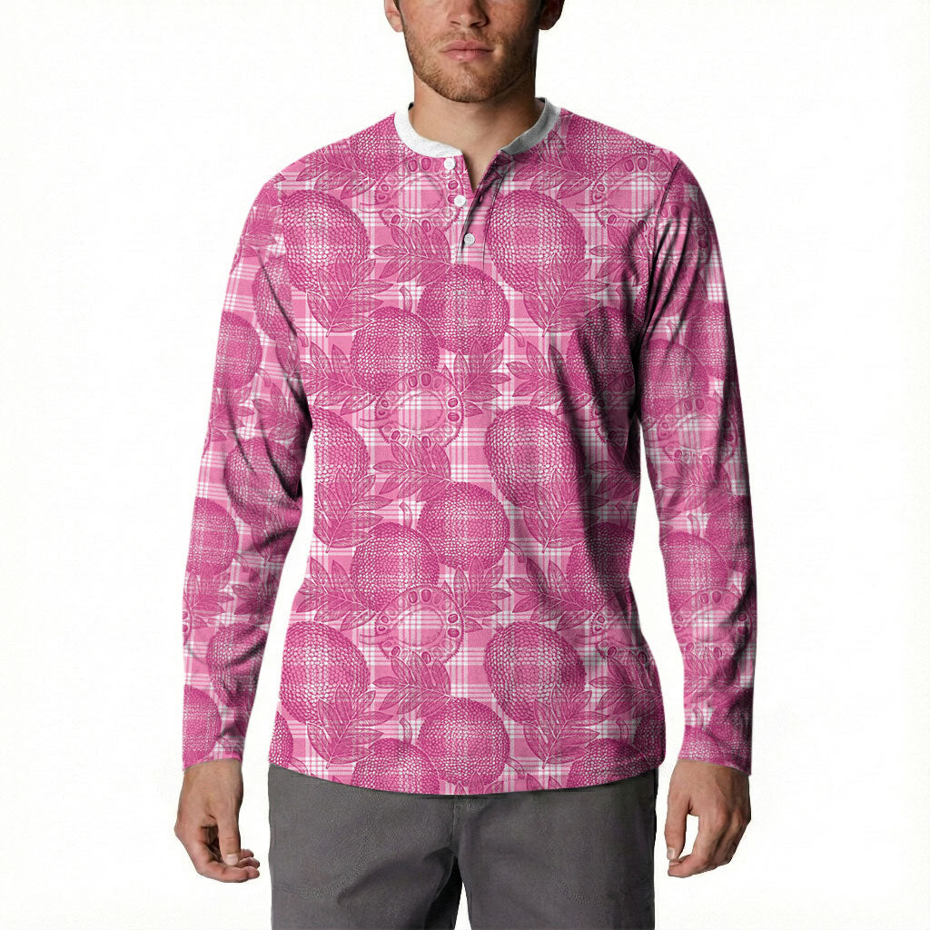 Alaka Hawaii Breadfruit Palaka Motifs Button Sweatshirt LT14 - Polynesian Pride