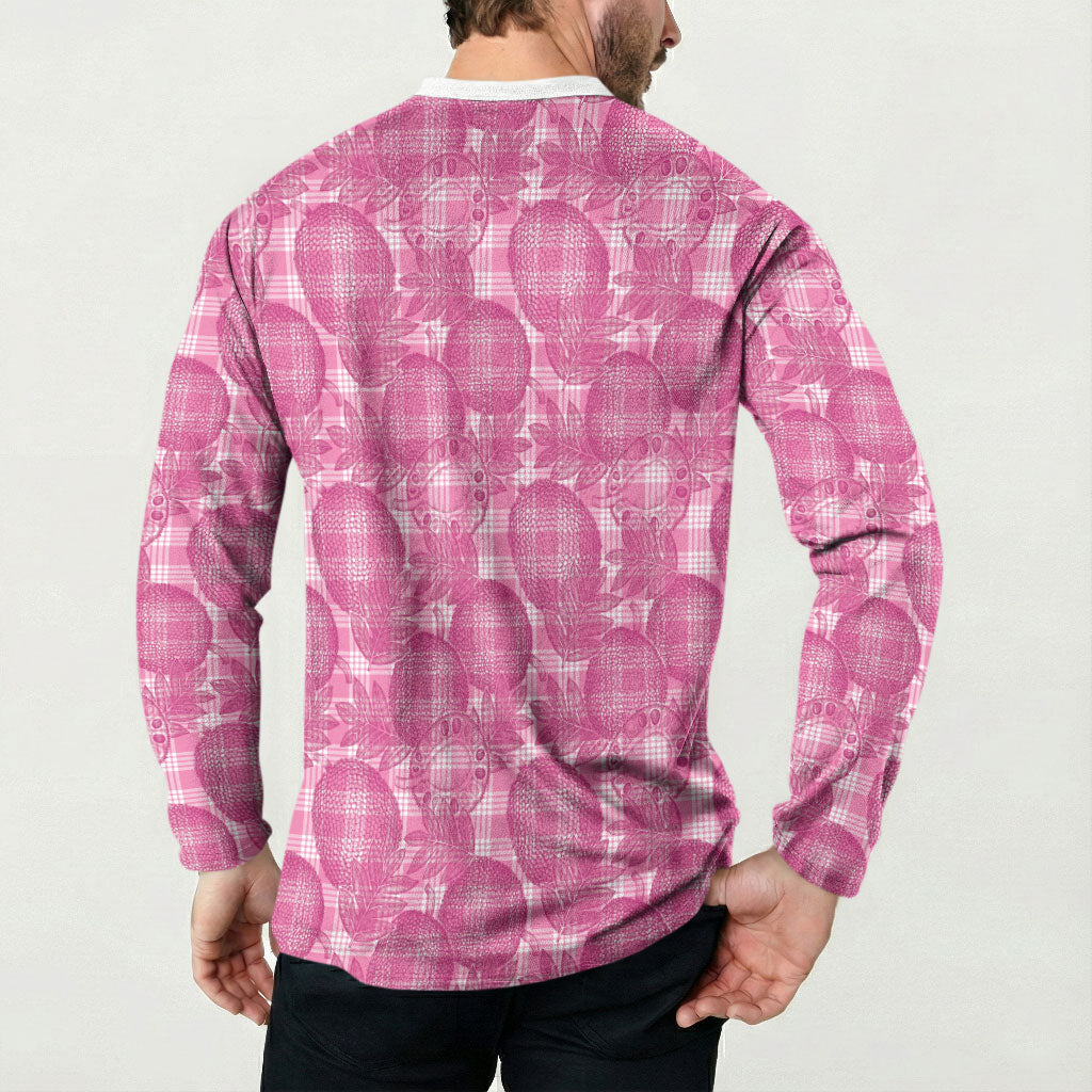 Alaka Hawaii Breadfruit Palaka Motifs Button Sweatshirt LT14 - Polynesian Pride