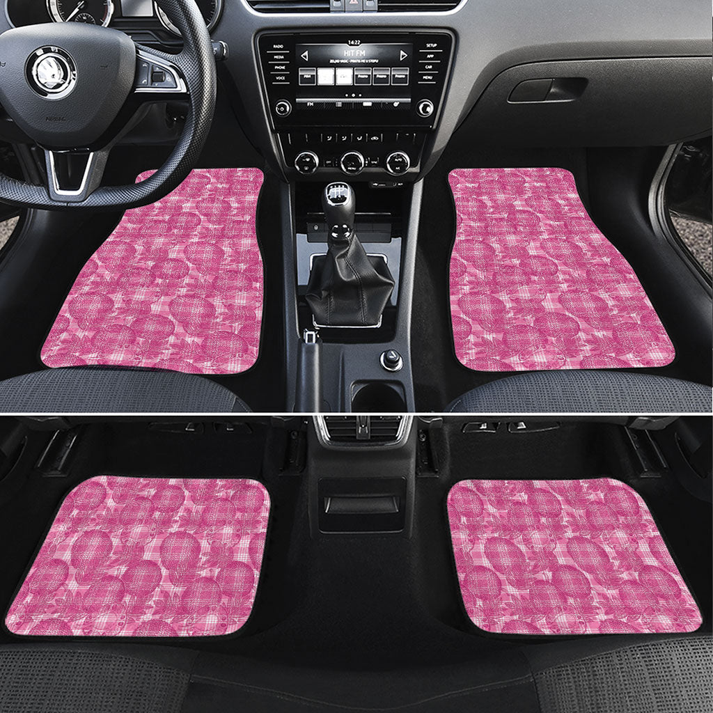 Alaka Hawaii Breadfruit Palaka Motifs Car Mats LT14 Set 4pcs Pink - Polynesian Pride