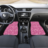 Alaka Hawaii Breadfruit Palaka Motifs Car Mats LT14 Set 2pcs - Front Pink - Polynesian Pride
