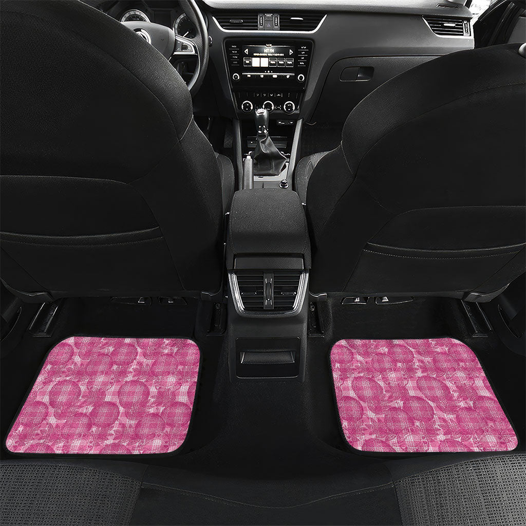 Alaka Hawaii Breadfruit Palaka Motifs Car Mats LT14 Set 2pcs - Back Pink - Polynesian Pride