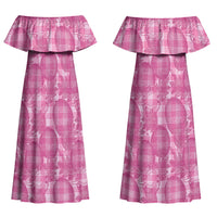 Alaka Hawaii Breadfruit Palaka Motifs Couples Matching Off Shoulder Maxi Dress and Long Sleeve Button Shirt LT14 - Polynesian Pride