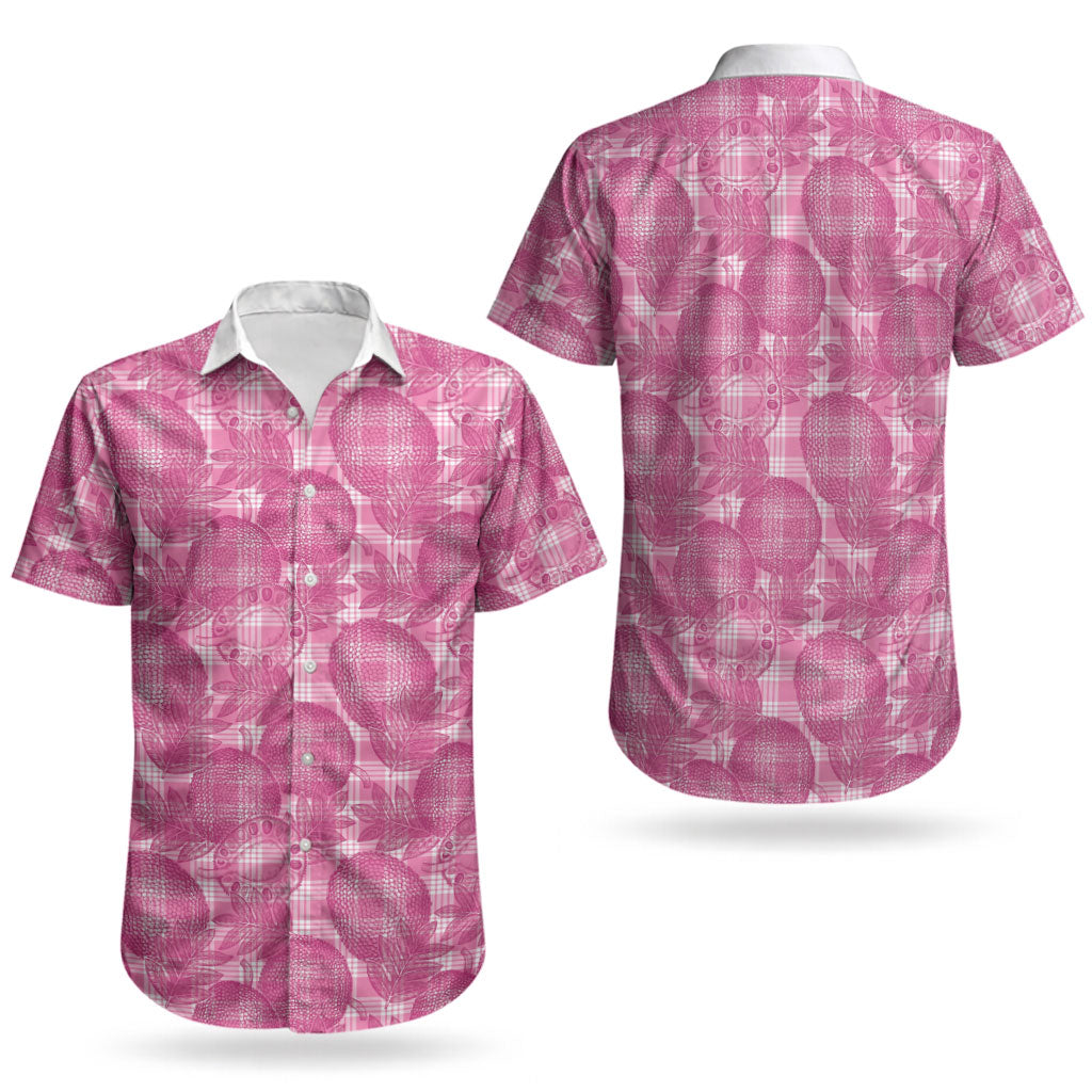Alaka Hawaii Breadfruit Palaka Motifs Couples Matching Short Sleeve Bodycon Dress and Hawaiian Shirt LT14 - Polynesian Pride