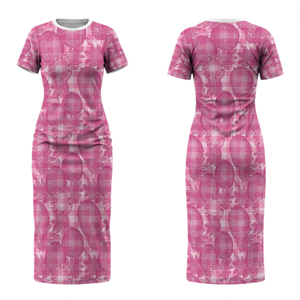 Alaka Hawaii Breadfruit Palaka Motifs Couples Matching Short Sleeve Bodycon Dress and Hawaiian Shirt LT14 - Polynesian Pride