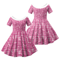 Alaka Hawaii Breadfruit Palaka Motifs Family Matching Summer Maxi Dress and Hawaiian Shirt LT14 Daughter's Dress Pink - Polynesian Pride