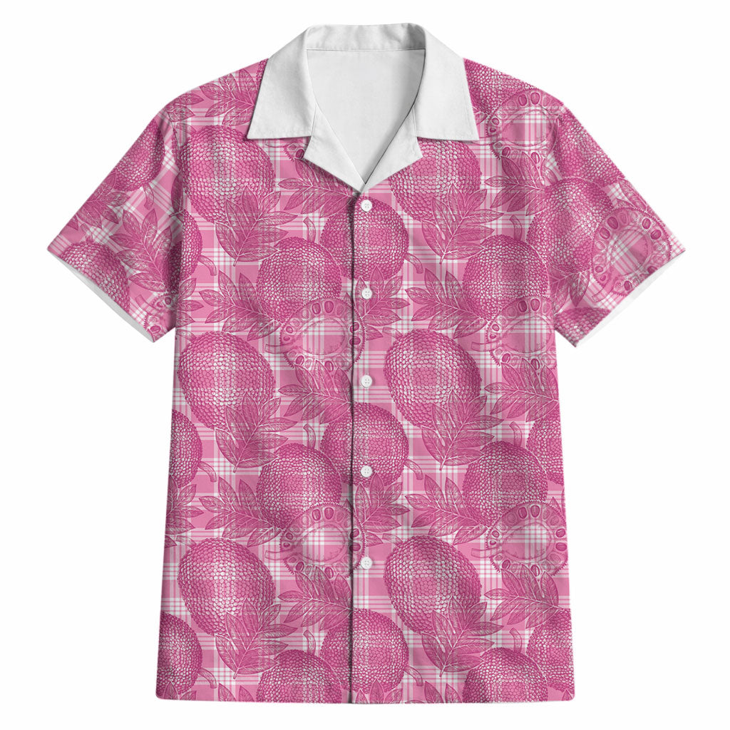 Alaka Hawaii Breadfruit Palaka Motifs Hawaiian Shirt LT14 Pink - Polynesian Pride