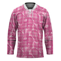 Alaka Hawaii Breadfruit Palaka Motifs Hockey Jersey LT14 Unisex Pink - Polynesian Pride