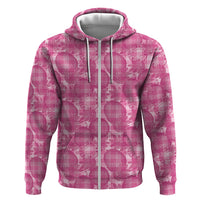 Alaka Hawaii Breadfruit Palaka Motifs Hoodie LT14 Zip Hoodie Pink - Polynesian Pride