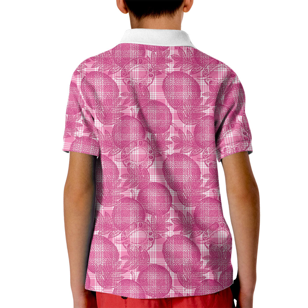 Alaka Hawaii Breadfruit Palaka Motifs Kid Polo Shirt LT14 - Polynesian Pride