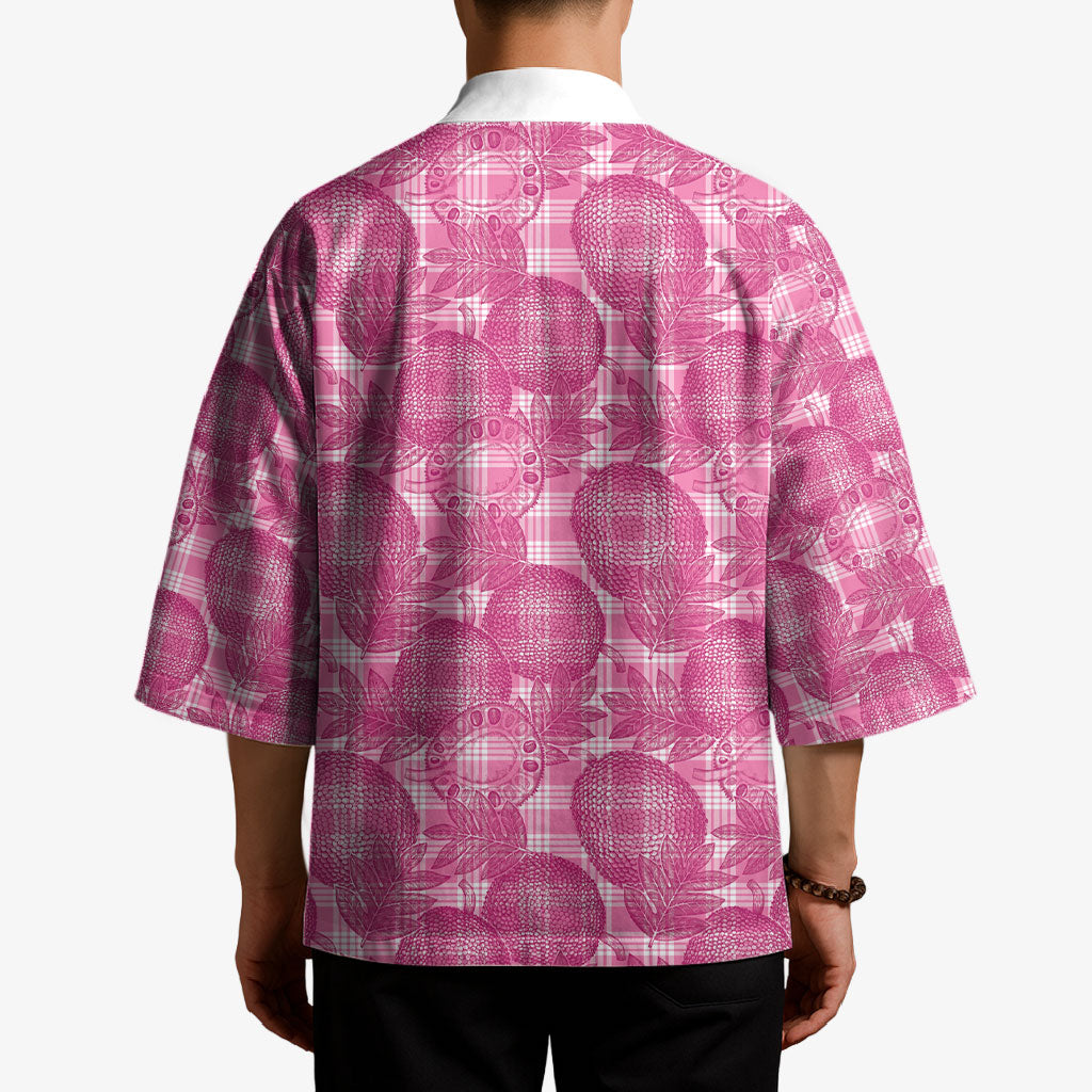 Alaka Hawaii Breadfruit Palaka Motifs Kimono LT14 - Polynesian Pride