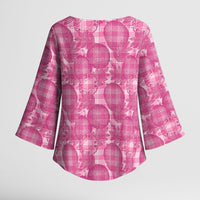 Alaka Hawaii Breadfruit Palaka Motifs Kimono Sleeve Blouse LT14 - Polynesian Pride