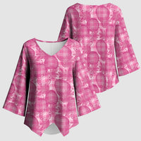 Alaka Hawaii Breadfruit Palaka Motifs Kimono Sleeve Blouse LT14 - Polynesian Pride