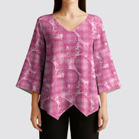 Alaka Hawaii Breadfruit Palaka Motifs Kimono Sleeve Blouse LT14 - Polynesian Pride