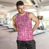 Alaka Hawaii Breadfruit Palaka Motifs Men Tank Top LT14 Pink - Polynesian Pride
