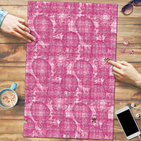 Alaka Hawaii Breadfruit Palaka Motifs Puzzle LT14 Pink - Polynesian Pride