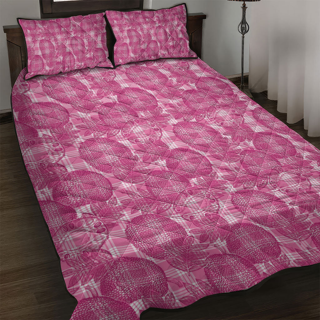 Alaka Hawaii Breadfruit Palaka Motifs Quilt Bed Set LT14 Pink - Polynesian Pride