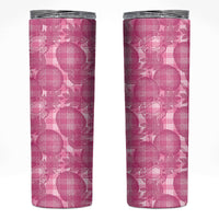 Alaka Hawaii Breadfruit Palaka Motifs Skinny Tumbler LT14 Pink - Polynesian Pride