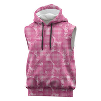 Alaka Hawaii Breadfruit Palaka Motifs Sleeveless Hoodie LT14 Pink - Polynesian Pride