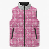 Alaka Hawaii Breadfruit Palaka Motifs Sleeveless Puffer Jacket LT14 Unisex Pink - Polynesian Pride