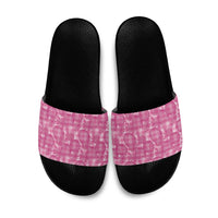 Alaka Hawaii Breadfruit Palaka Motifs Slide Sandals LT14 Pink - Polynesian Pride