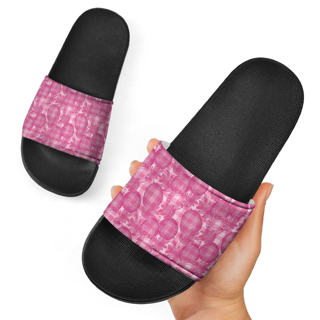 Alaka Hawaii Breadfruit Palaka Motifs Slide Sandals LT14 - Polynesian Pride